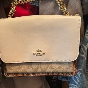 Coach Cream and Brown Women's Bag